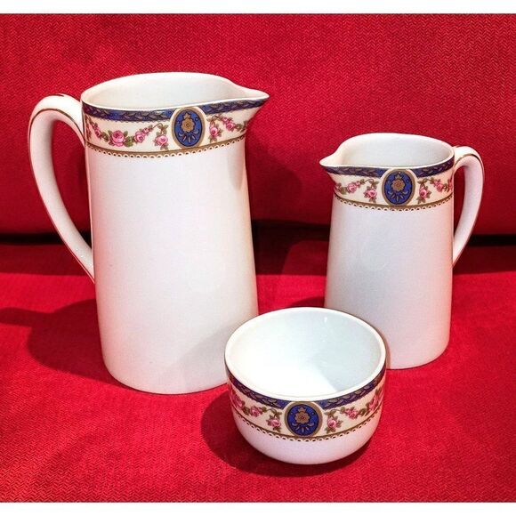 RH Robert Haviland Limoges Ch Field Chocolate Set 3-Piece Pitcher Sugar Cream - Picture 1 of 6